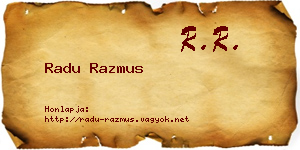 Radu Razmus névjegykártya
